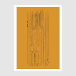 Postkarte Wein BOTTLELINE, yellow