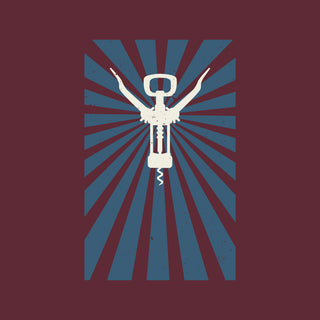 Wein T-Shirt CORKSCREW burgundy für Herren