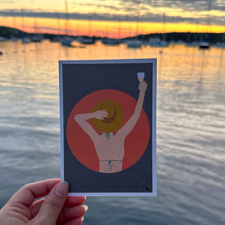 Postkarte Wein mit Blick aufs kroatische Meer