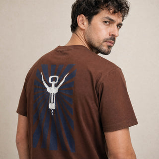 Wein T-Shirt CORKSCREW braun für Herren