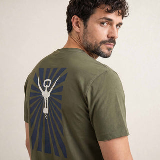 Wein T-Shirt CORKSCREW olive für Herren