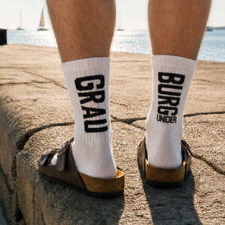 Weinsocken GRAU BURGUNDER unisex in Pre-Order